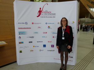 Lucie Vollerin lors de la remise des Trophées des Femmes de l'Economie