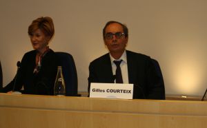 Catherine DEVIDAL, Chef d’agence Rhône-Alpes de l’OPPBTP et Gilles COURTEIX, président de la Fédération régionale du Bâtiment